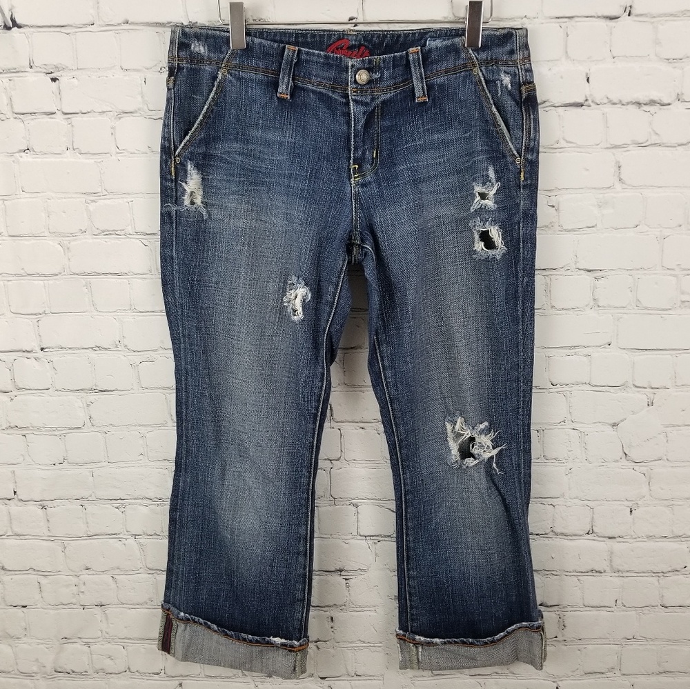 BLUE CULT | cropped cuffed distressed jeans